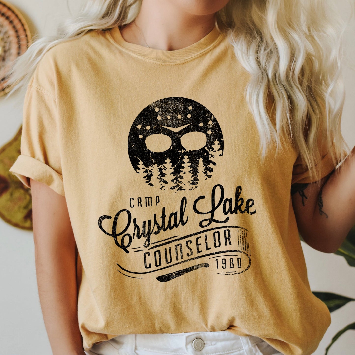 Camp Crystal Lake Counselor Retro Halloween Comfort Colors Tshirt