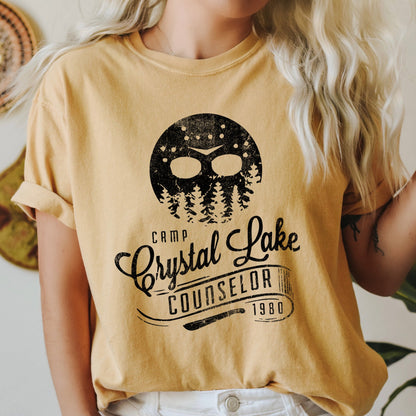 Camp Crystal Lake Counselor Retro Halloween Comfort Colors Tshirt