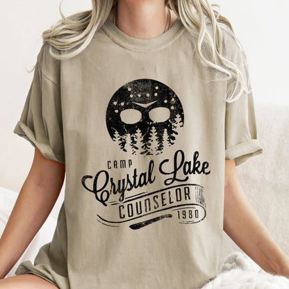 Camp Crystal Lake Counselor Retro Halloween Comfort Colors Tshirt