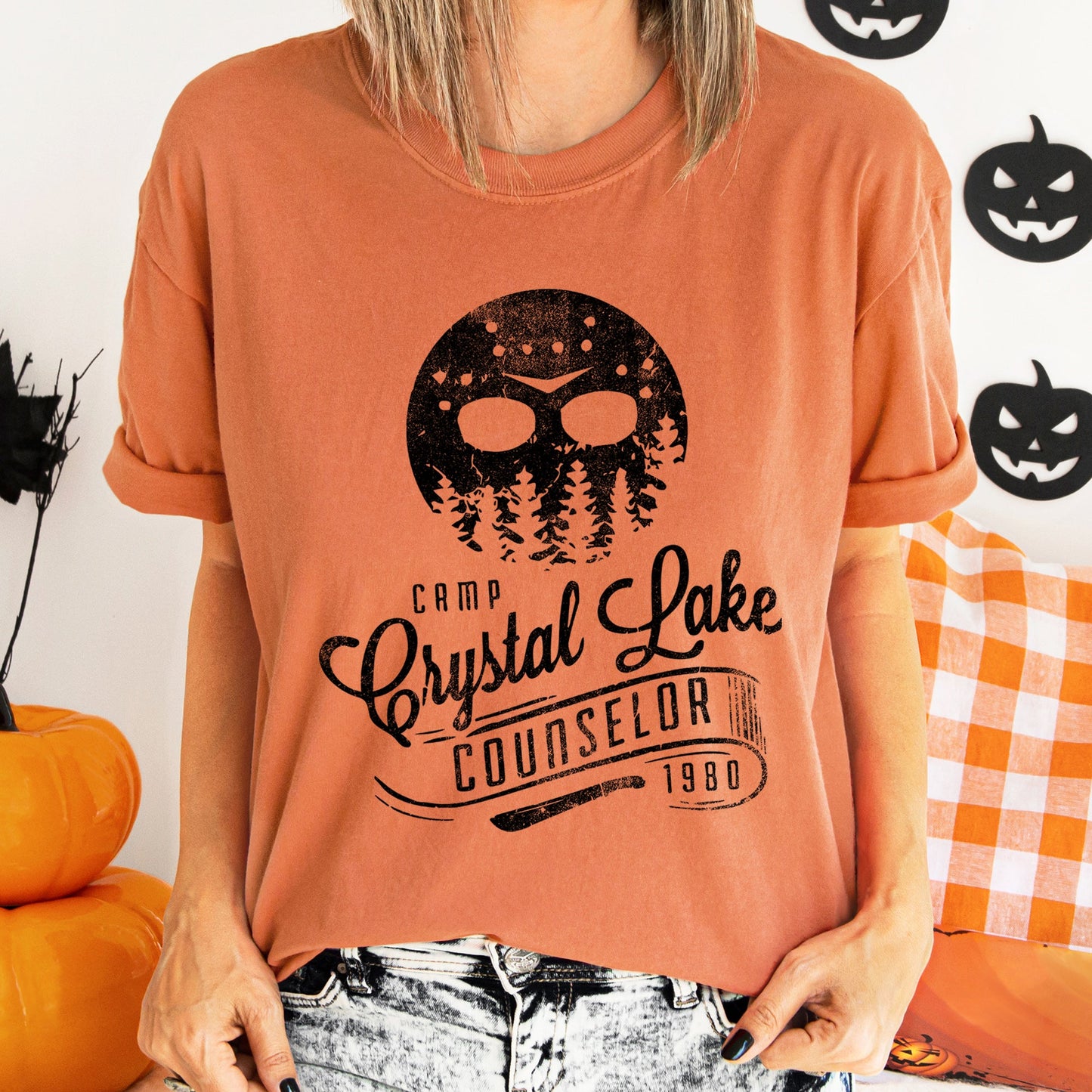 Camp Crystal Lake Counselor Retro Halloween Comfort Colors Tshirt