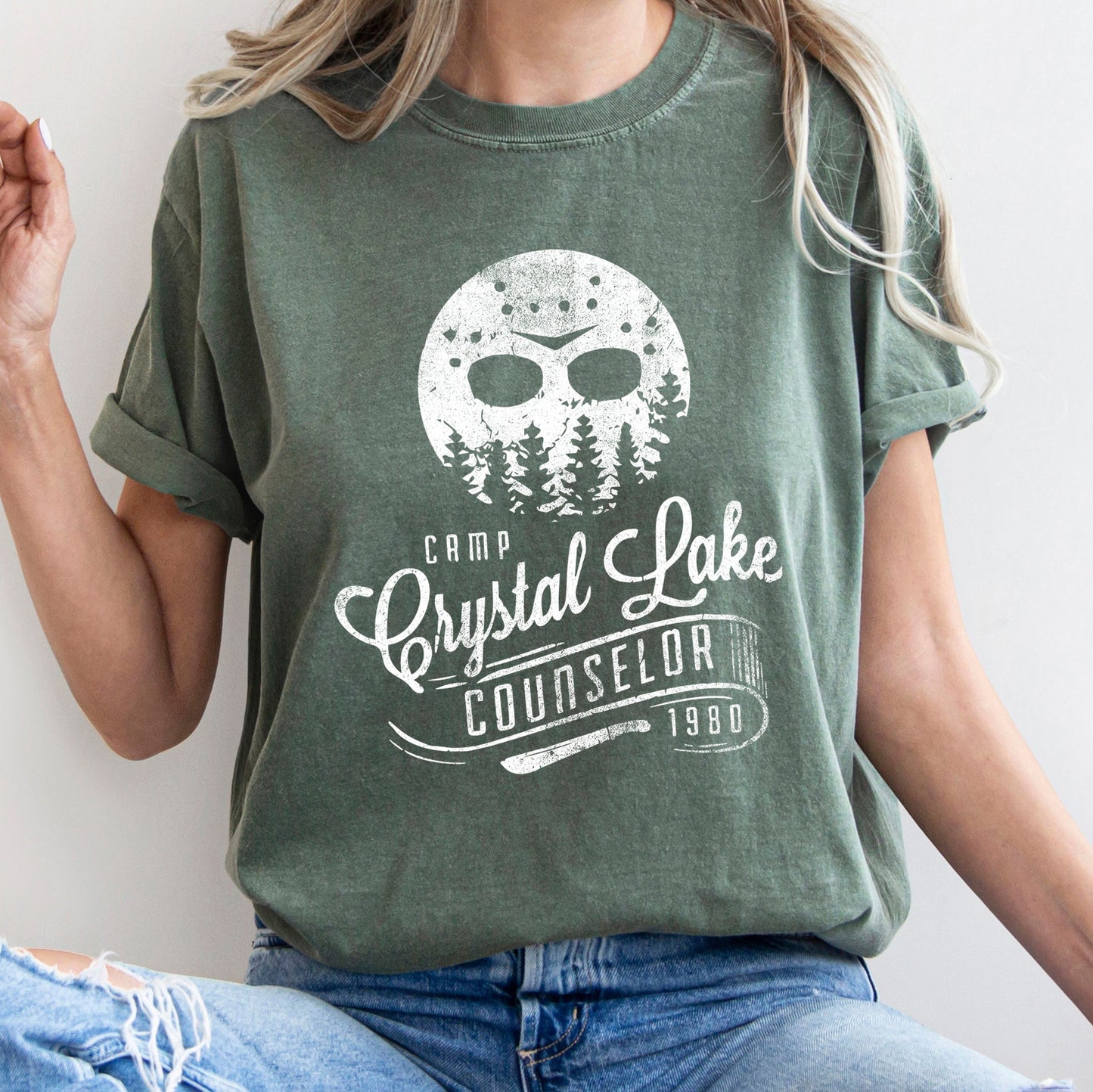 Camp Crystal Lake Counselor Retro Halloween Comfort Colors Tshirt