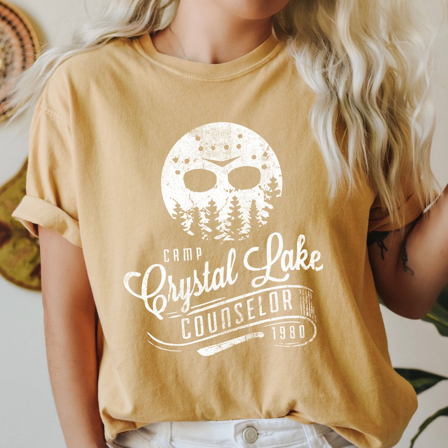 Camp Crystal Lake Counselor Retro Halloween Comfort Colors Tshirt