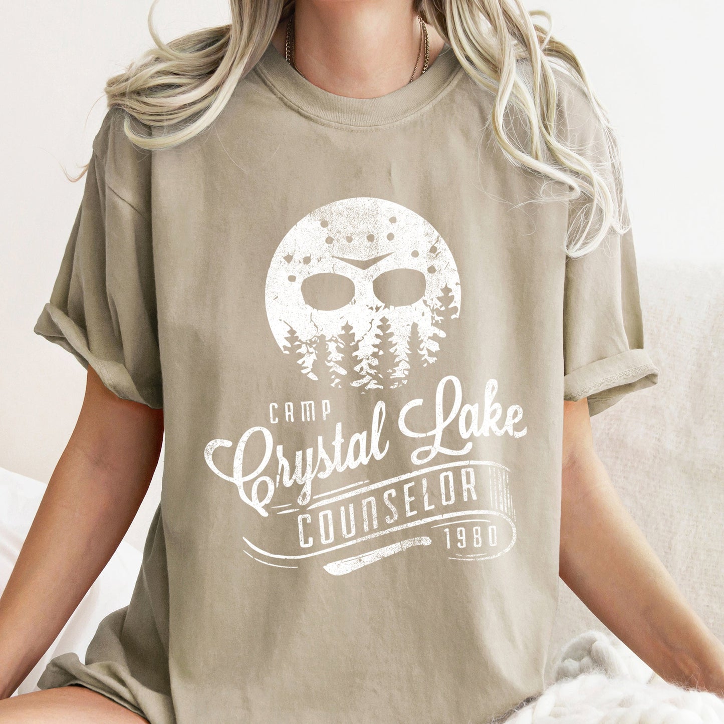 Camp Crystal Lake Counselor Retro Halloween Comfort Colors Tshirt