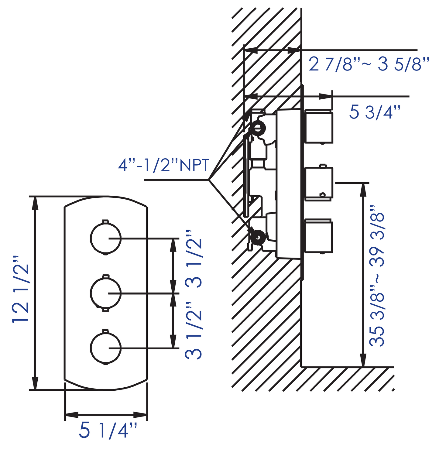 ALFI brand AB3901 Round 2 Way Thermostatic Shower Mixer