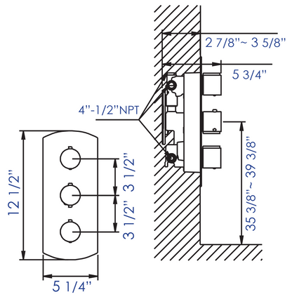 ALFI brand AB3901 Round 2 Way Thermostatic Shower Mixer