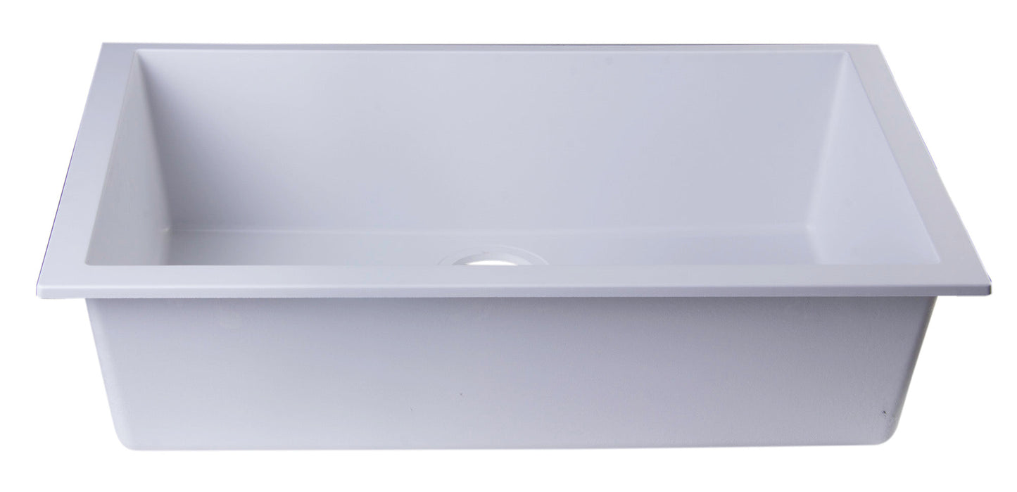 ALFI brand AB3020UM 30" Undermount Single Bowl Granite Composite Kitchen Sink