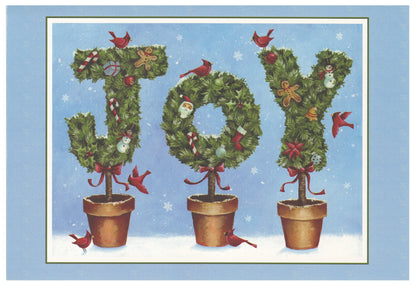 Countryside Christmas Boxed Cards - Set of 20 - Joy Topiary