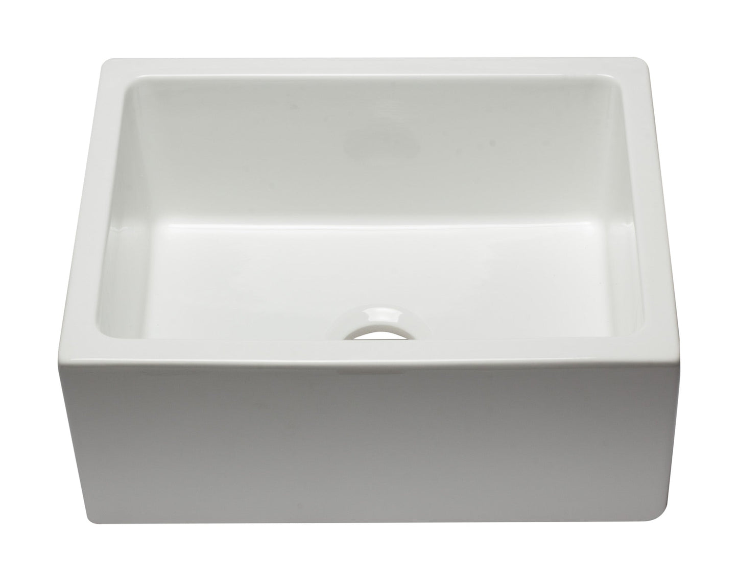 ALFI brand AB2418HS AB2418HS-B 24 inch Biscuit Reversible Smooth / Fluted Single Bowl Fireclay Farm Sink