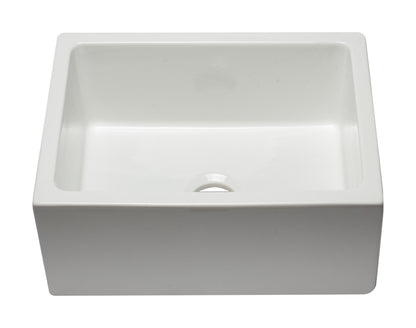 ALFI brand AB2418HS AB2418HS-B 24 inch Biscuit Reversible Smooth / Fluted Single Bowl Fireclay Farm Sink
