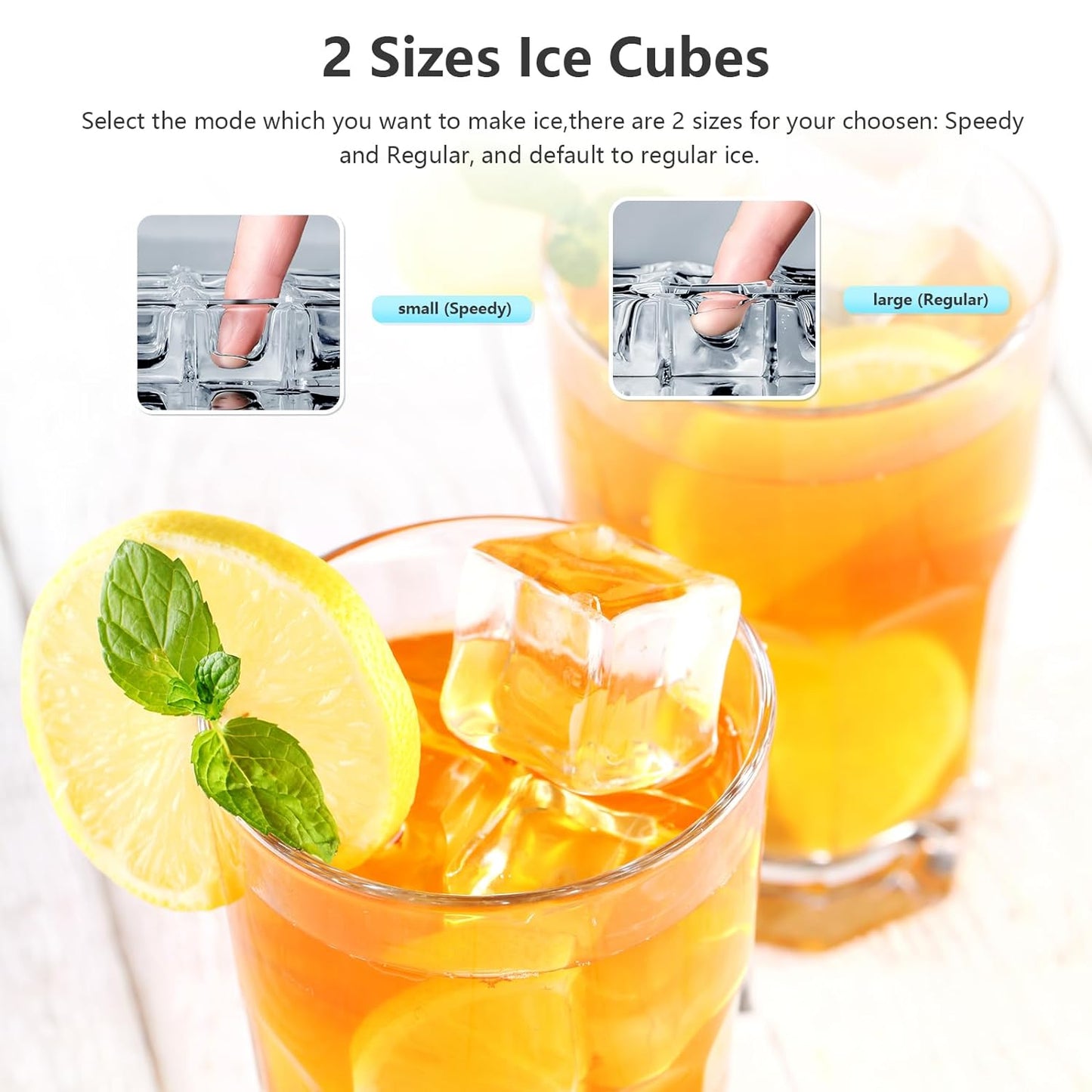 Cubic Ice Maker Machine,33 Lbs/24 Hrs,1.3 Lbs Ice Storage Capacity ,Black