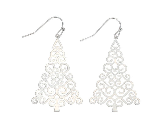 Silver Christmas Trees - Earrings