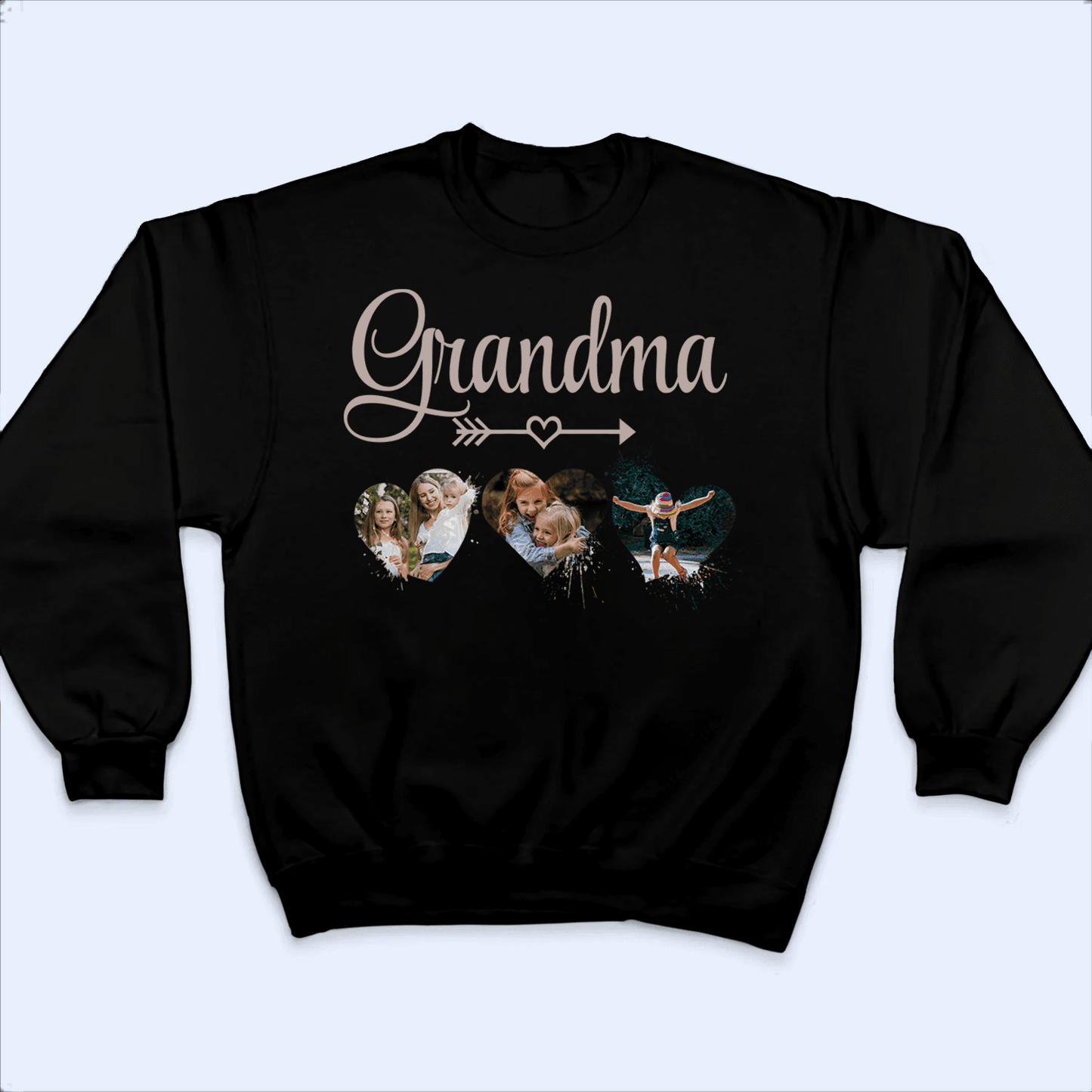 Custom Photograph Grandma and Grandchildren - Personalized Custom T Shirt - Birthday, Loving, Funny Gift for Grandma/Nana/Mimi, Mom, Wife, Grandparent
