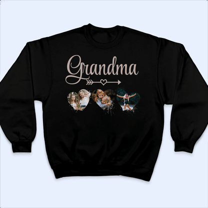 Custom Photograph Grandma and Grandchildren - Personalized Custom T Shirt - Birthday, Loving, Funny Gift for Grandma/Nana/Mimi, Mom, Wife, Grandparent