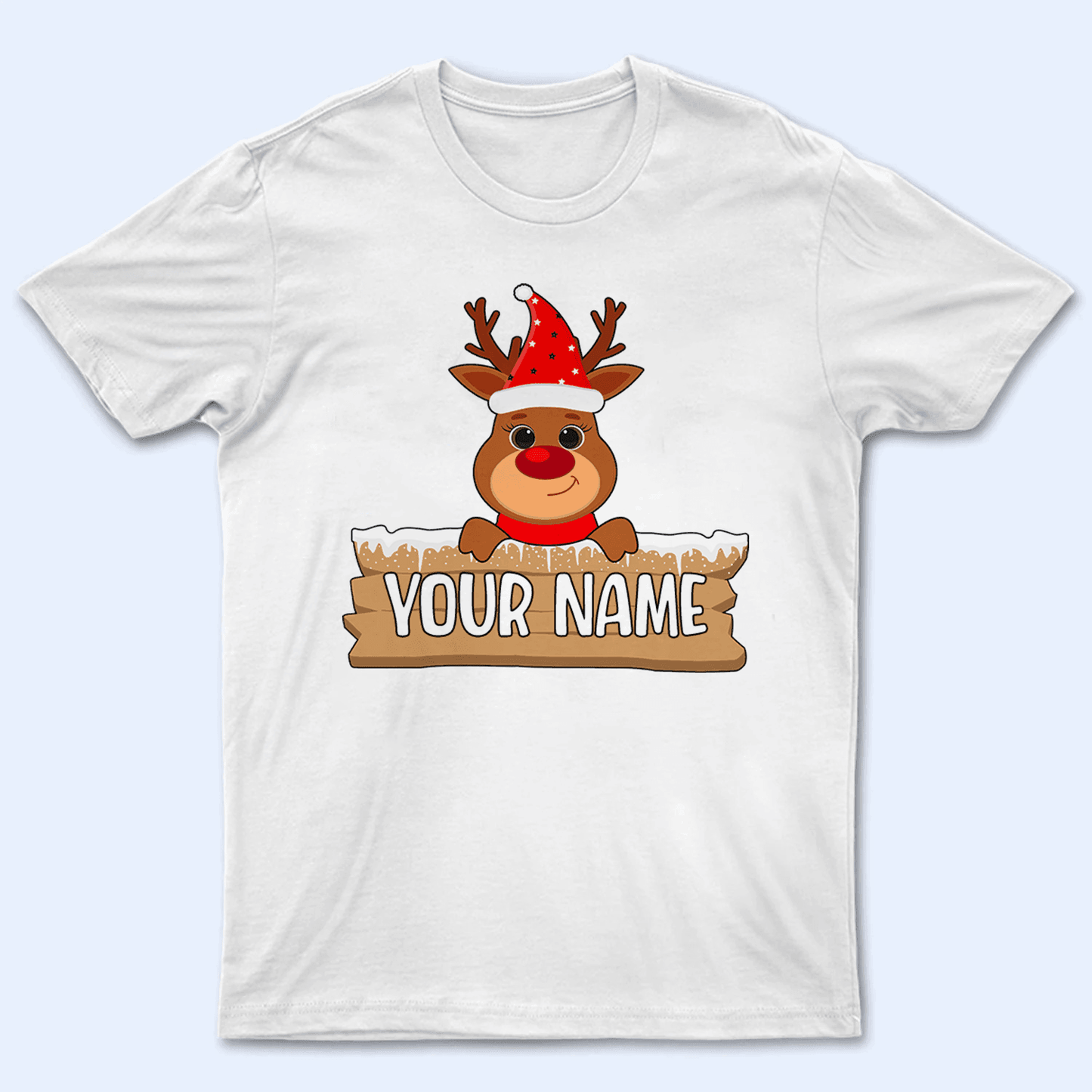 Cute Reindeer Christmas - Personalized Custom T Shirt - Birthday, Loving, Funny Gift for Grandma/Nana/Mimi, Mom, Wife, Grandparent
