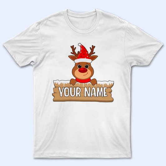 Cute Reindeer Christmas - Personalized Custom T Shirt - Birthday, Loving, Funny Gift for Grandma/Nana/Mimi, Mom, Wife, Grandparent
