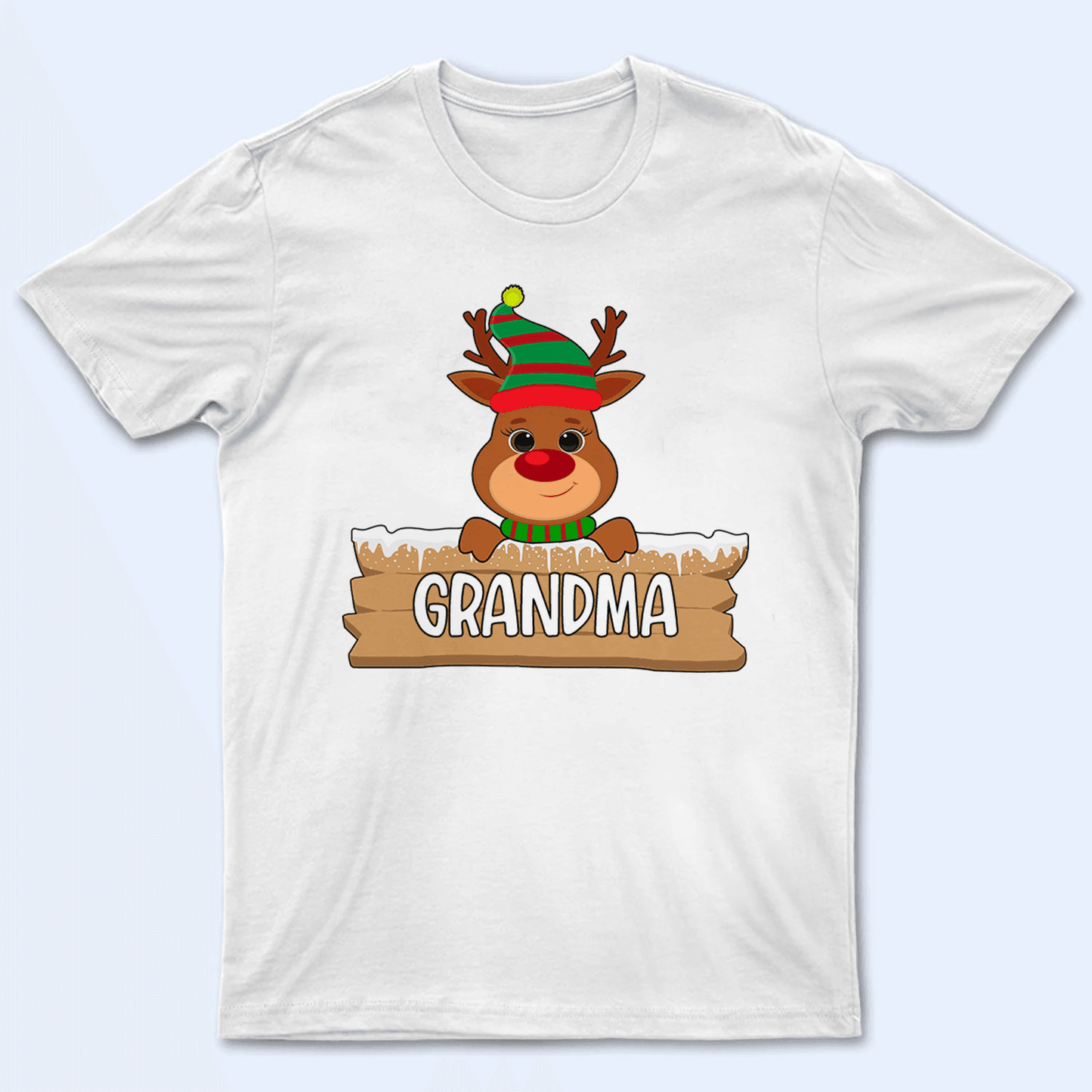 Cute Reindeer Christmas - Personalized Custom T Shirt - Birthday, Loving, Funny Gift for Grandma/Nana/Mimi, Mom, Wife, Grandparent