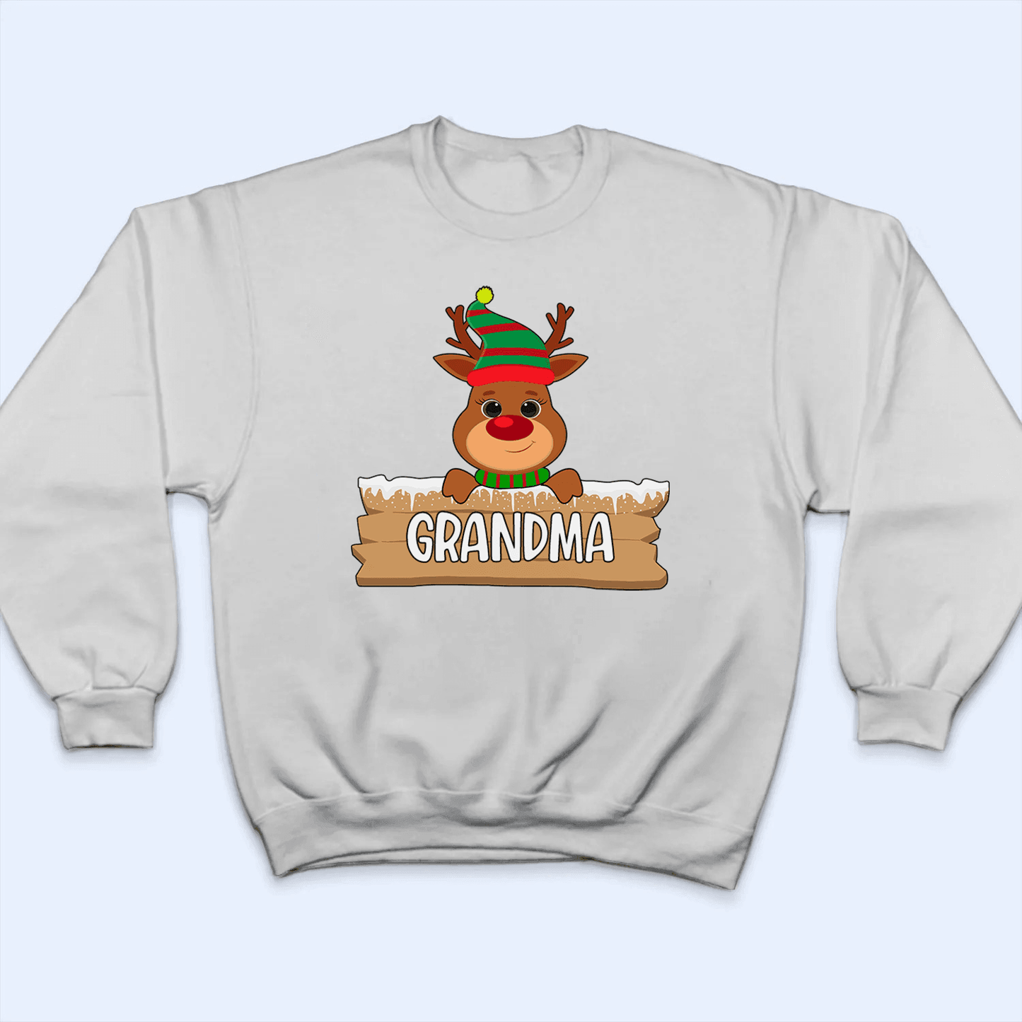 Cute Reindeer Christmas - Personalized Custom T Shirt - Birthday, Loving, Funny Gift for Grandma/Nana/Mimi, Mom, Wife, Grandparent