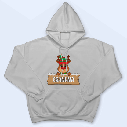 Cute Reindeer Christmas - Personalized Custom T Shirt - Birthday, Loving, Funny Gift for Grandma/Nana/Mimi, Mom, Wife, Grandparent