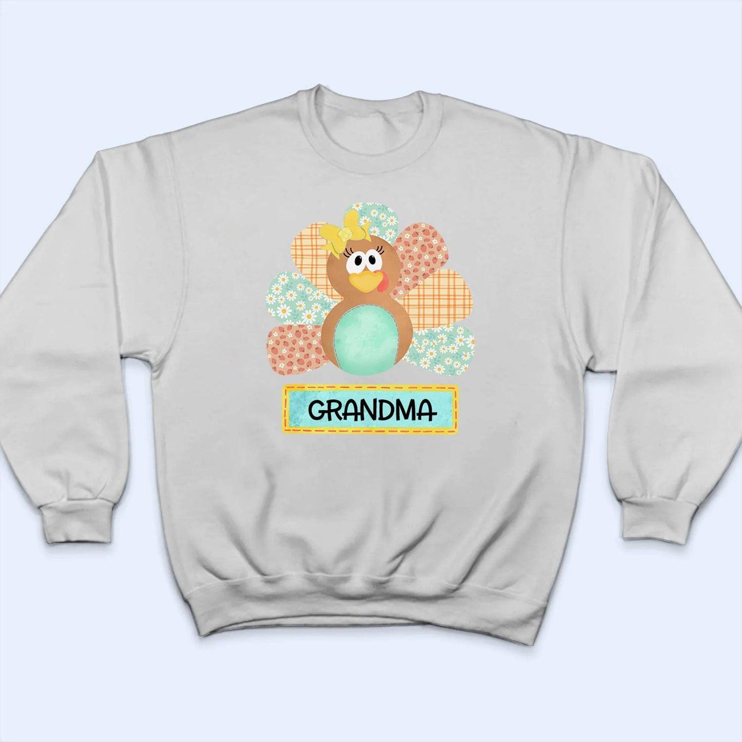 Cute Turkey - Personalized Custom T Shirt - Birthday, Loving, Funny Gift for Grandma/Nana/Mimi, Mom, Wife, Grandparent