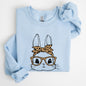 Cute Bunny, Glasses, Leopard Bandana, Easter, Hipster Sweatshirt
