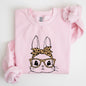 Cute Bunny, Glasses, Leopard Bandana, Easter, Hipster Sweatshirt
