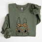 Cute Bunny, Glasses, Leopard Bandana, Easter, Hipster Sweatshirt