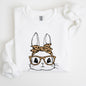 Cute Bunny, Glasses, Leopard Bandana, Easter, Hipster Sweatshirt