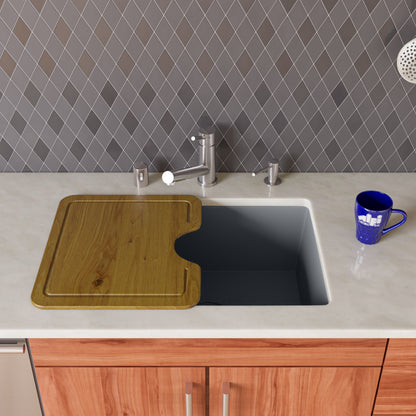 ALFI brand AB2420UM 24" Undermount Single Bowl Granite Composite Kitchen Sink