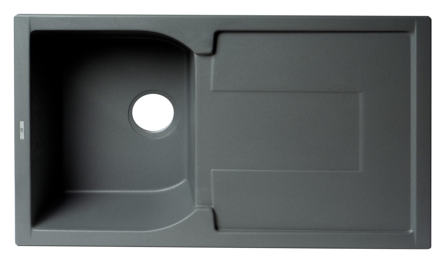 ALFI brand AB1620DI 34" Single Bowl Granite Composite Kitchen Sink with Drainboard