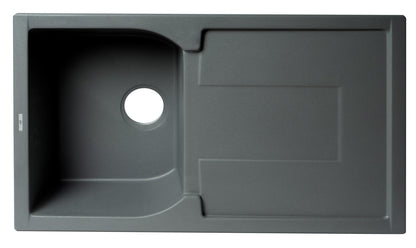 ALFI brand AB1620DI 34" Single Bowl Granite Composite Kitchen Sink with Drainboard