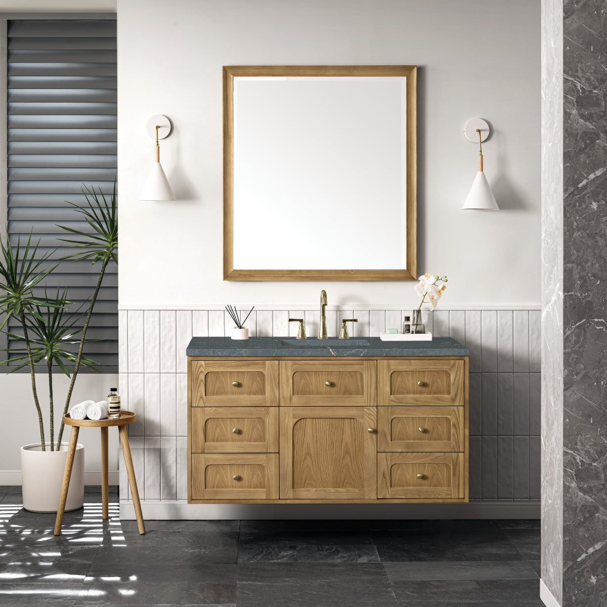 Laurent 48" Single Vanity Cabinet, Light Natural Oak