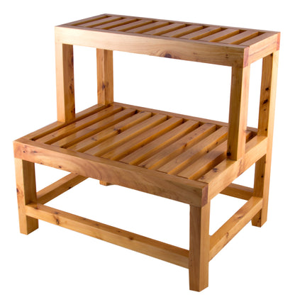 ALFI brand  AB4402 20" Double Wooden Stepping Stool Multi-Purpose Accessory
