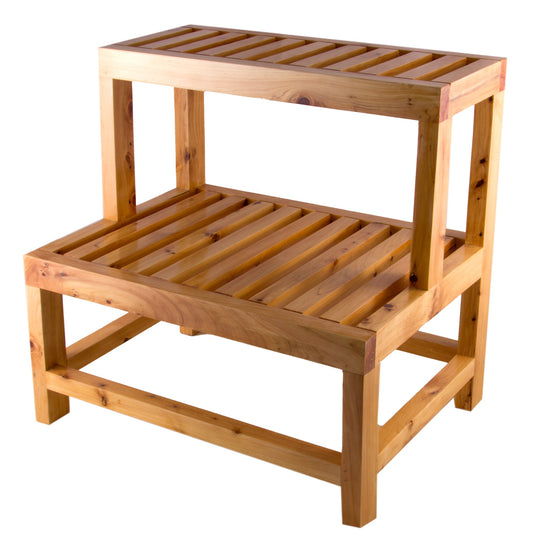 ALFI brand  AB4402 20" Double Wooden Stepping Stool Multi-Purpose Accessory