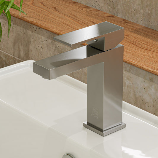 ALFI brand AB1229 Square Single Lever Bathroom Faucet