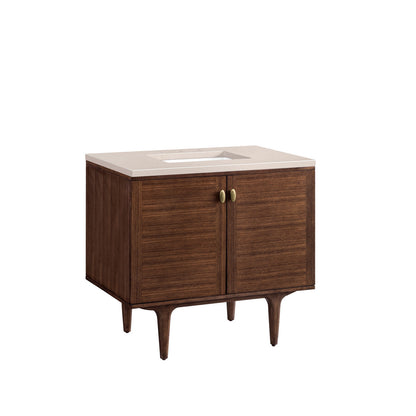 Amberly 36" Single Vanity Cabinet, Mid-Century Walnut