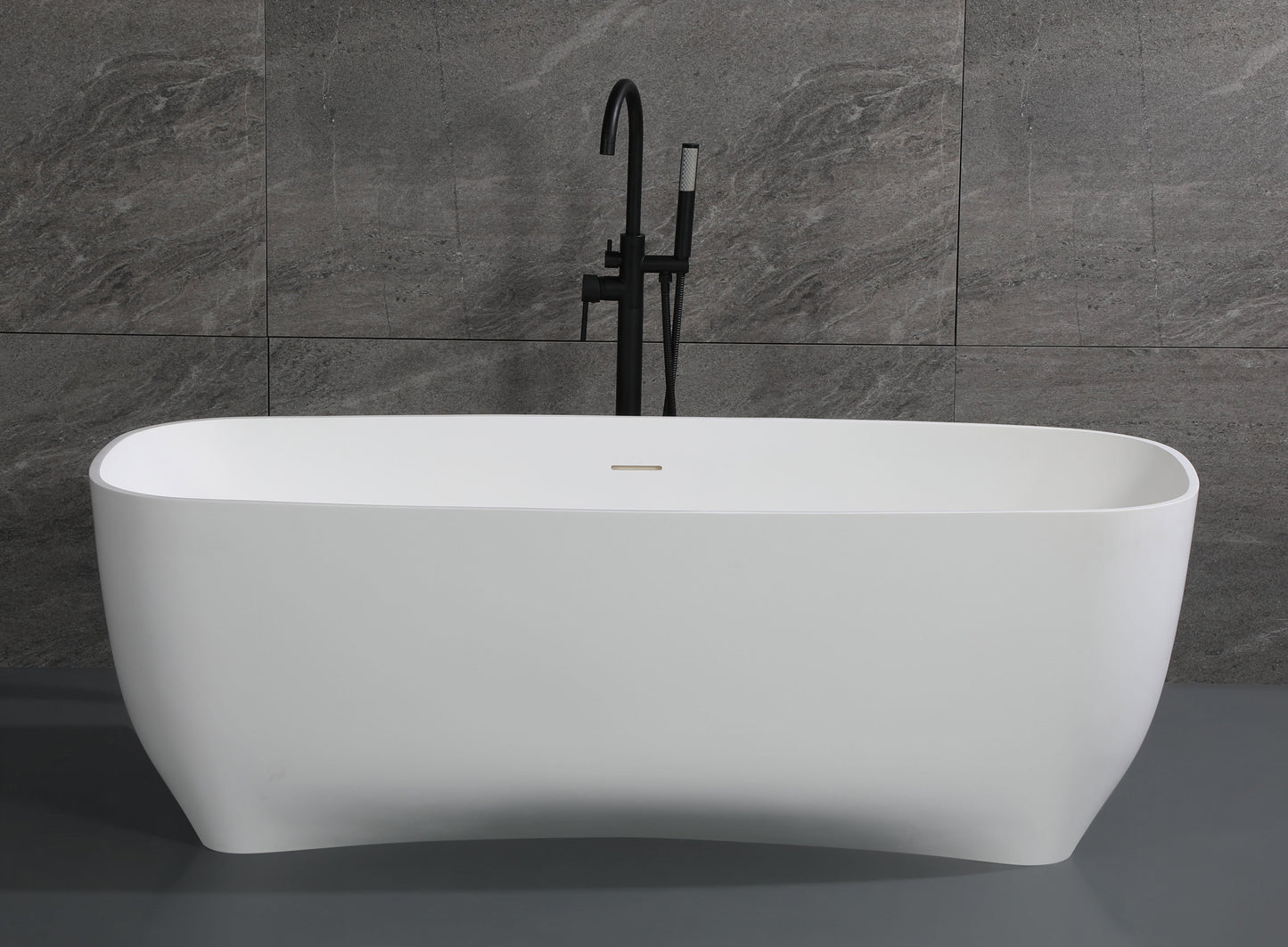 ALFI brand  AB9980 67" White Matte Solid Surface Resin Bathtub