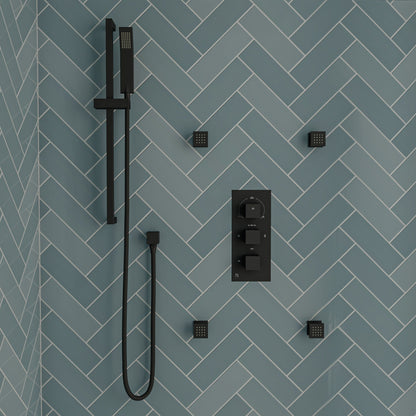 ALFI brand AB7606 Square Sliding Rail Hand Shower Set