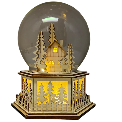 B/O Lighted Laser Cut Village with Deer