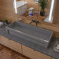 ALFI brand  AB48TRGM 48" Grey Matte Above Mount Fireclay Bathroom Trough Sink