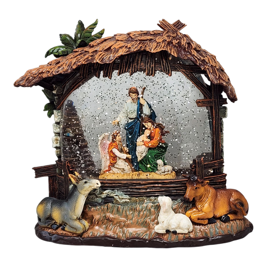 Enchanted Lighted Spinning Nativity Waterglobe