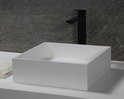 ALFI brand  ABRS14S 14" Square White Matte Solid Surface Resin Sink