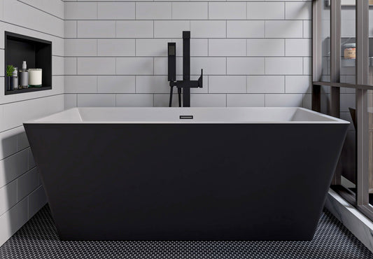 ALFI brand AB2180 Single Lever Floor Mounted Tub Filler Mixer w Hand Held Shower Head