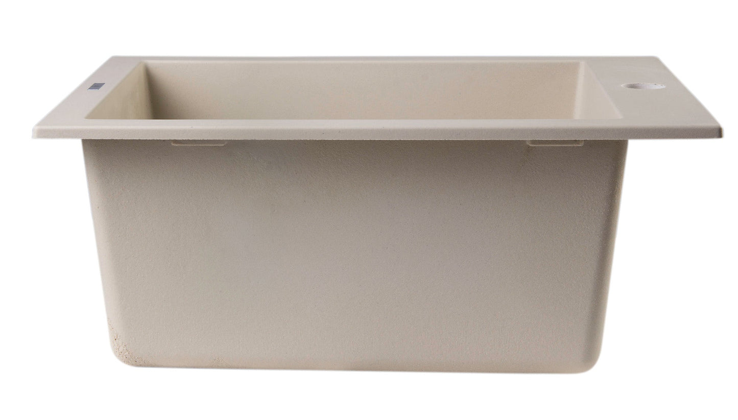 ALFI brand AB1720DI 17" Drop-In Rectangular Granite Composite Kitchen Prep Sink
