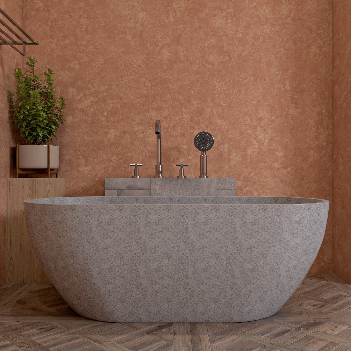 ALFI brand  ABCO59TUB 59" Solid Concrete Oval Freestanding Bathtub