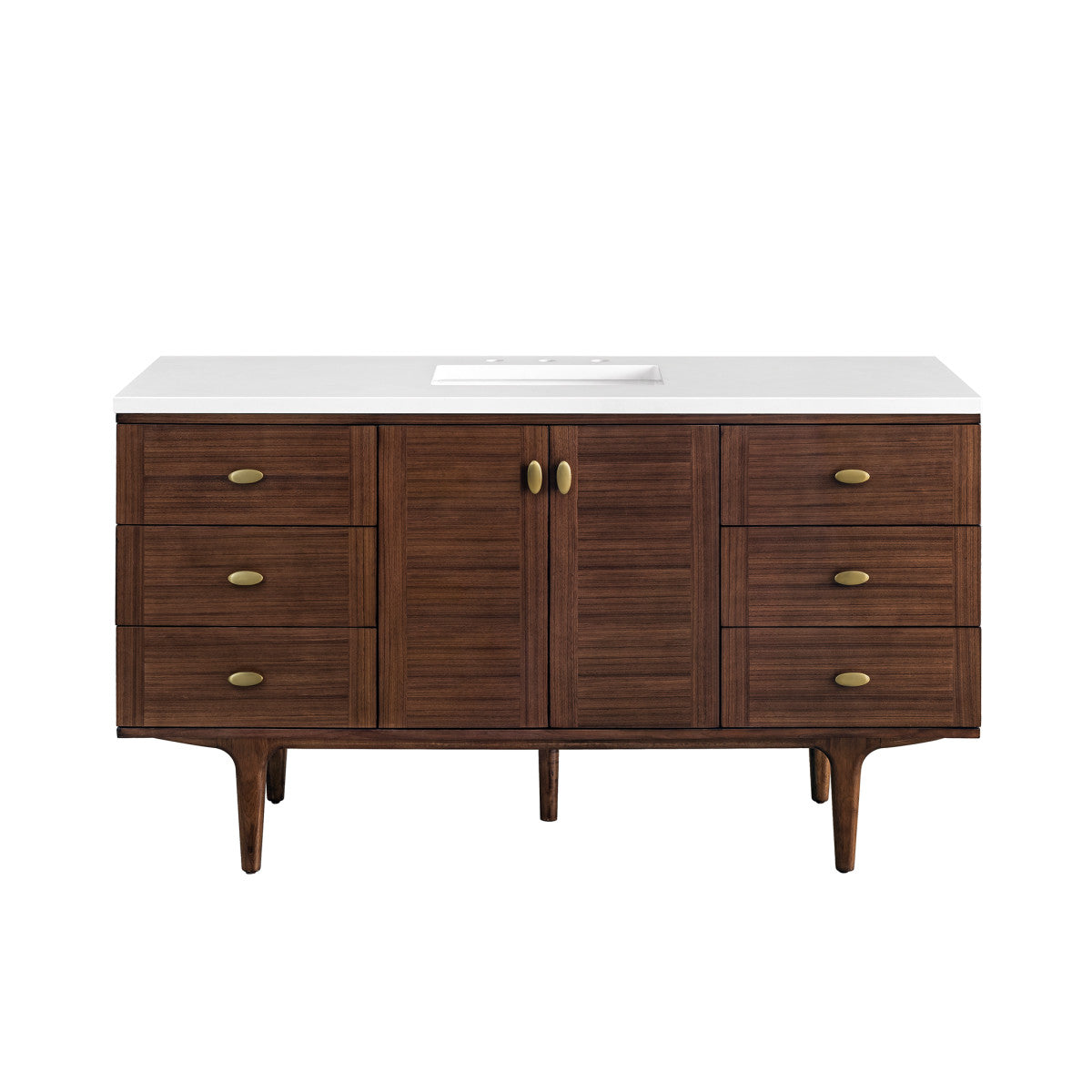 Amberly 60" Single Vanity Cabinet, Mid-Century Walnut
