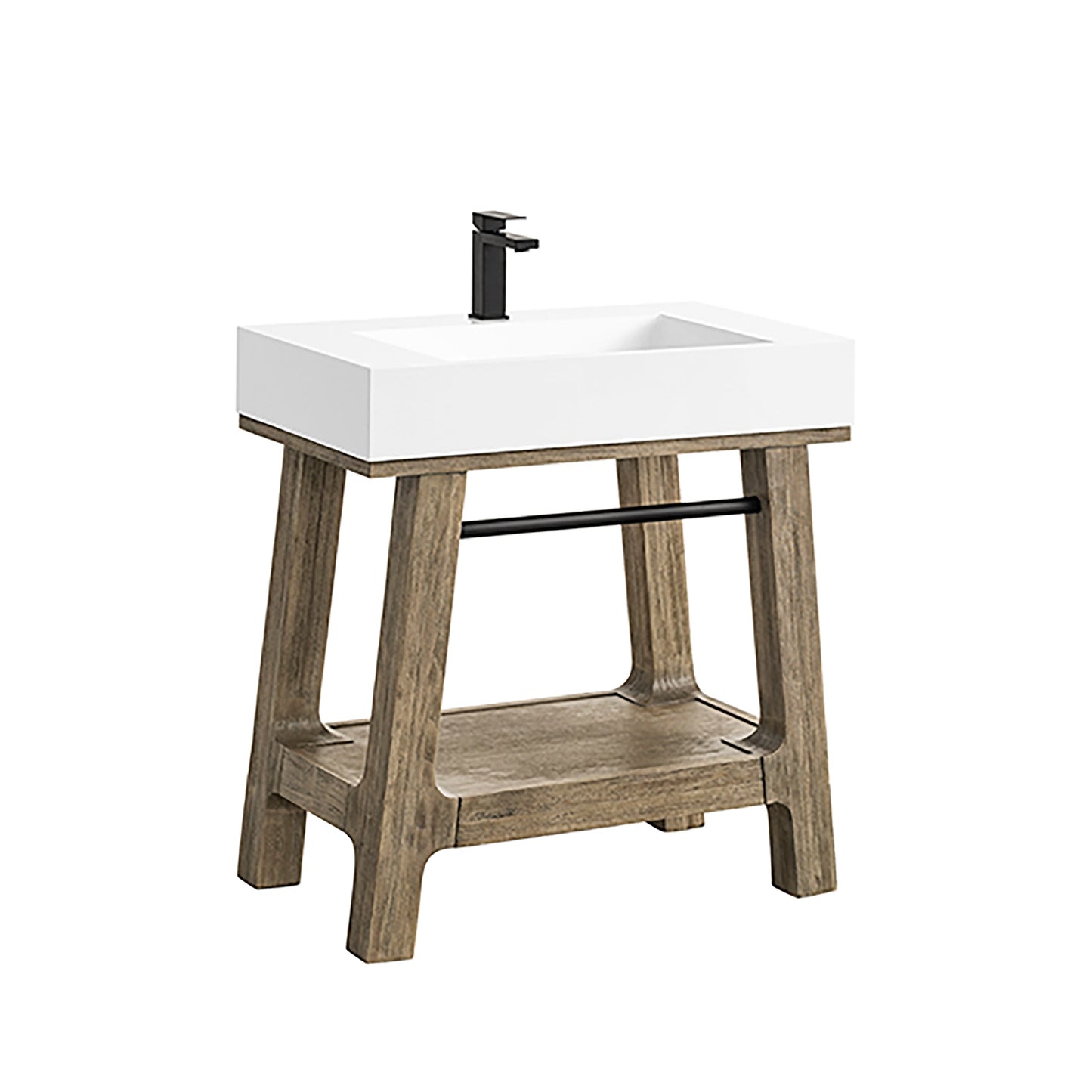 Auburn 31.5" Single Sink Console, Weathered Timber