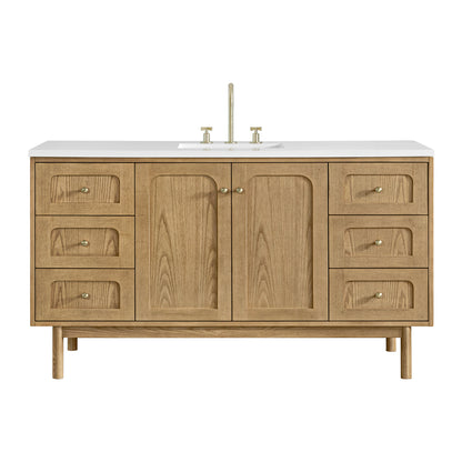 Laurent 60" Single Vanity, Light Natural Oak