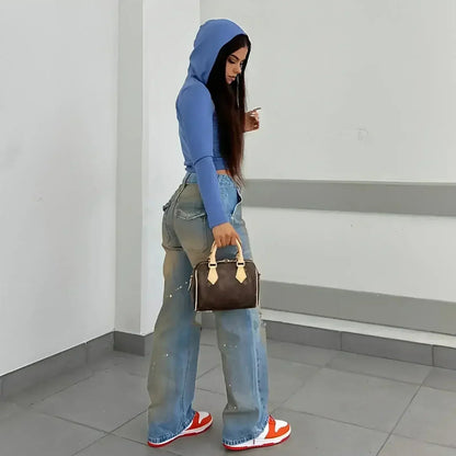 UrbanEase™ – Loose High Waist Street Jeans