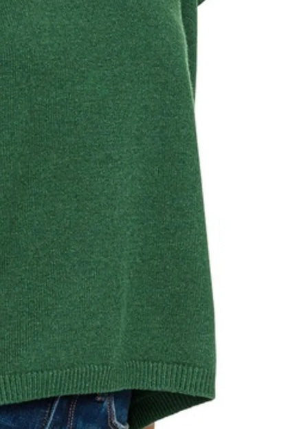 Zenana Oversized Viscose Sweater Vest in Green