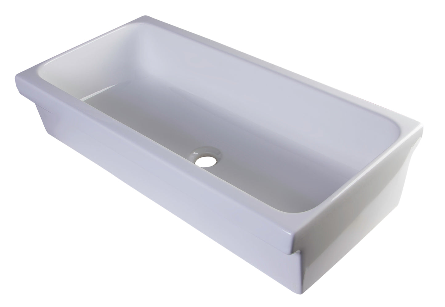 ALFI brand  AB36TR  36" White Above Mount Fireclay Bath Trough Sink